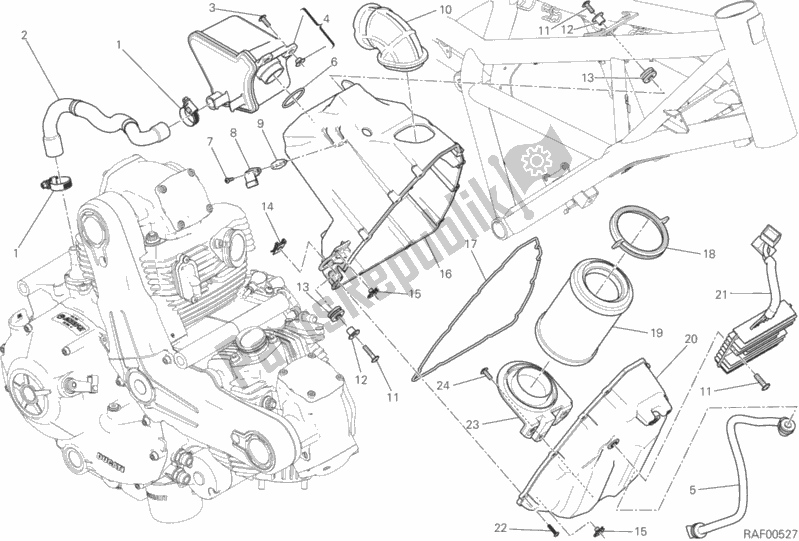 Toutes les pièces pour le Entrée D'air - Reniflard D'huile du Ducati Scrambler Icon Thailand 803 2015